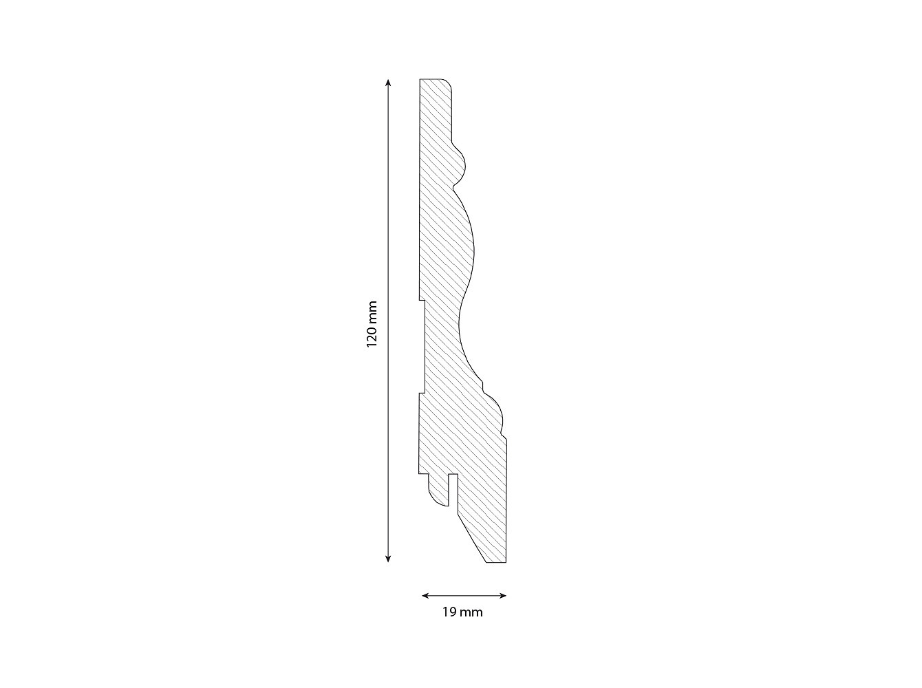 Listwa przypodłogowa biała frezowana 12cm