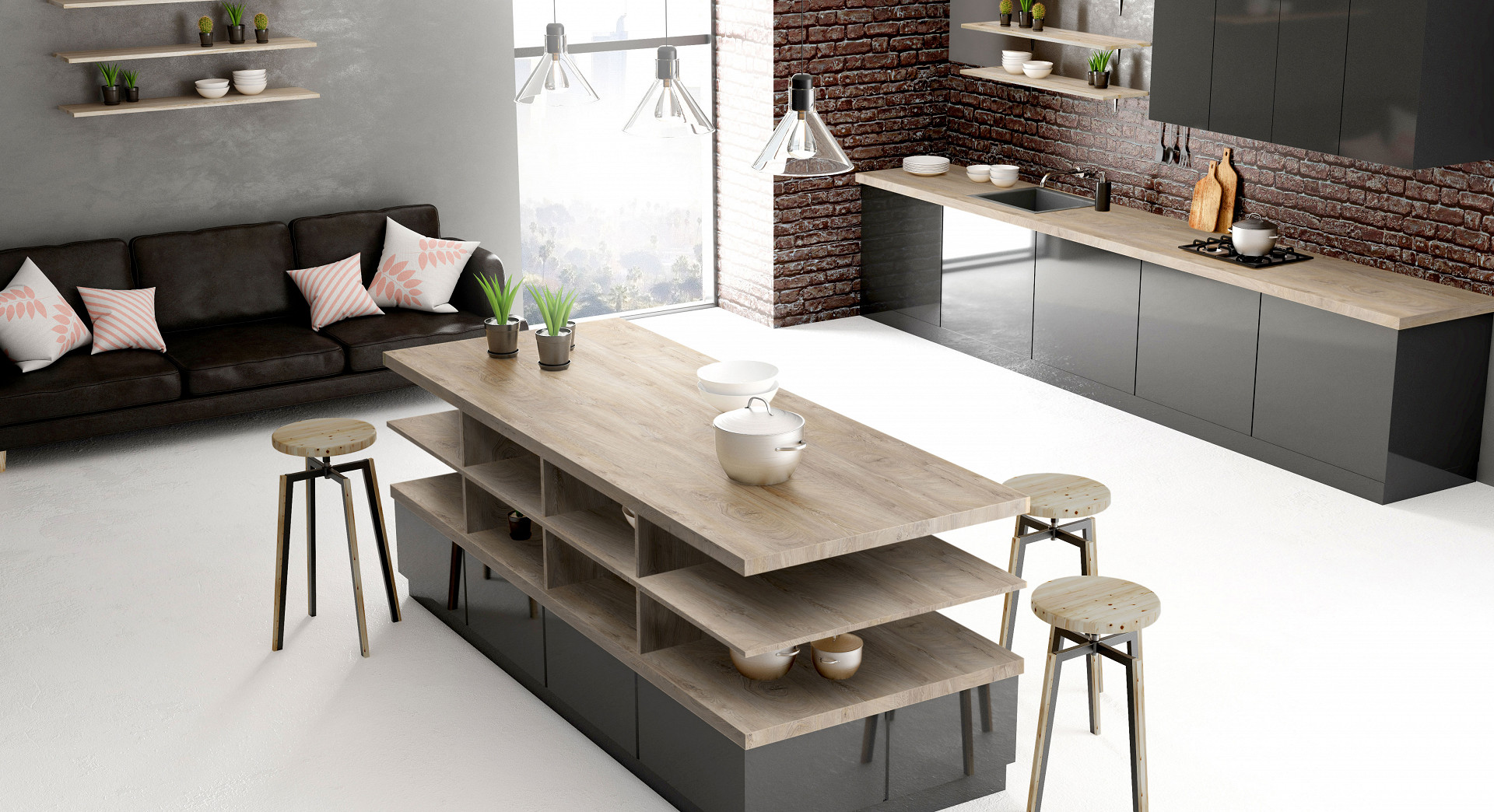 Blat kuchenny Dąb Endgrain Surowy K105 FP