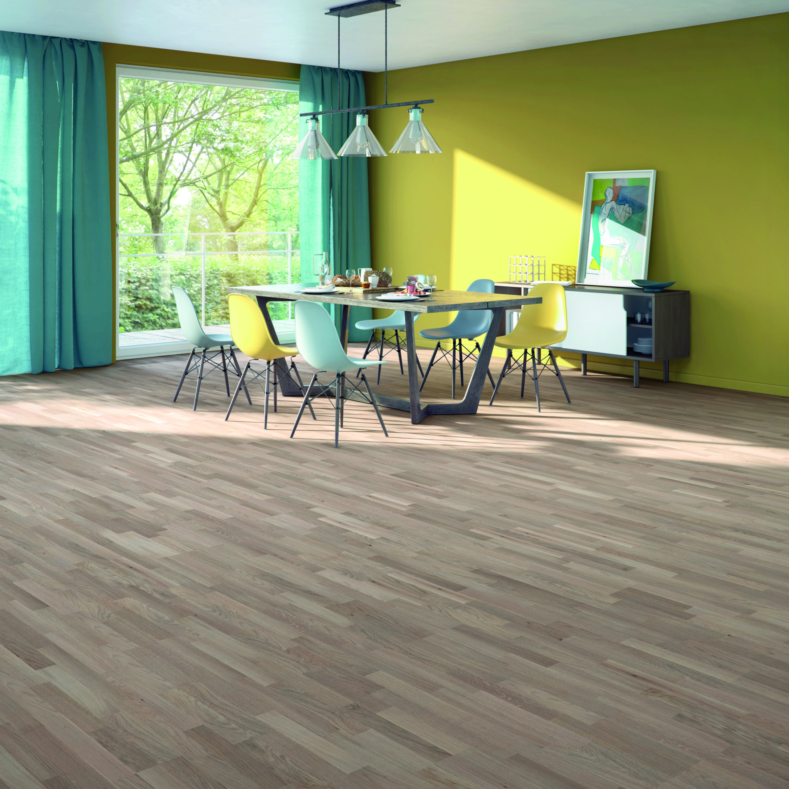 Podłoga drewniana Dąb Natur 3R Smoky & Smoky lakier mat szczotkowany 2LOC