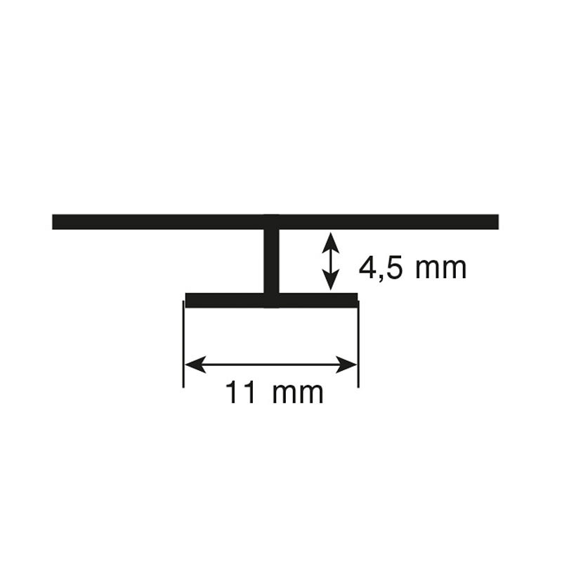 Profil aluminiowy łączący T do płyt ściennych Rocko Tiles (czarny)